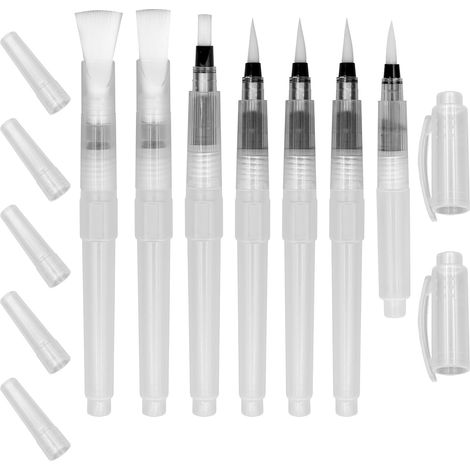 7 Pièces Pinceaux pour Réservoir d'Eau - Stylo Pinceau à Eau Remplissable - Peinture Brosse pour Dessin (1/5)