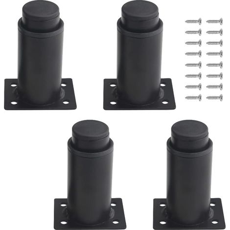 4 mattschwarze Metall-Tischbeine 8–12 cm, Couchtischbein, verstellbares Tischbein, Möbelfüße, Set inklusive Schraubendreher und Schrauben, schwarz