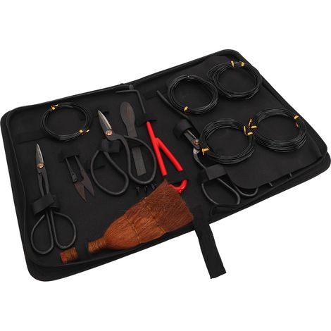 Ensemble d'outils pour bonsaï en acier au carbone : coupe-feuilles, sécateur, râteau, accessoires de jardinage (1/5)