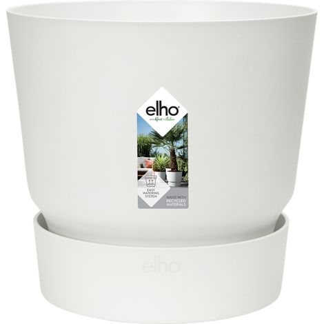Elho Greenville Rond 18 - Blanc - L 18 x B 18.3 x H 17 cm - extérieur - 100% recyclé