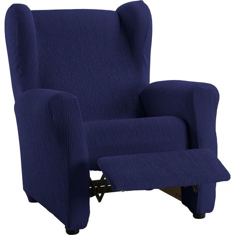 Case Fauteuil Relax en Tissu, Bleu Marine, 33 x 8 x 42 cm (1/5)