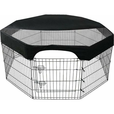Couverture de parc pour animaux de 24 8 panneaux Octagonal Pet Fence Netting Cover Waterproof Shade Cover (1/5)