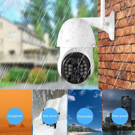 Caméra de Surveillance Extérieure PTZ WiFi 1080P avec Vision Nocturne LED et Alimentation 110-240V (1/5)