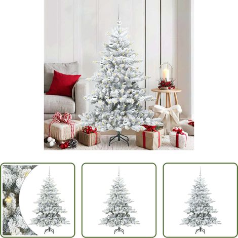 Künstlicher Baum -  Künstlicher klappbarer Weihnachtsbaum Weiß 150 cm PVC und Stahl