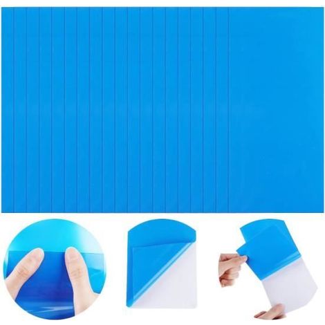 Patchs de Réparation Auto-Adhésifs en PVC,Patch de Doublure de Piscine en Vinyle Caoutchouc en Vinyle de Réparation (Bleu,20 (1/3)