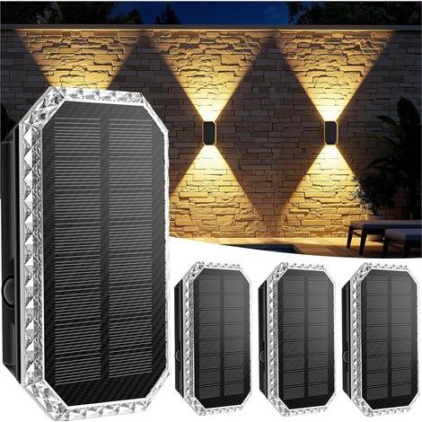Outdoor Solar Lights, 3 Color Temperatures, IP65 Waterproof Outdoor Solar Wall Lights, 1200mAh Outdoor Solar Lighting for Garden, Pool (Pack of 4) (1/5)
