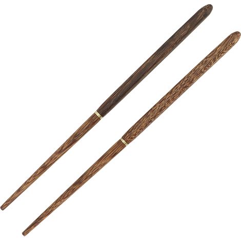 Baguettes pliables en bois, couverts portables et détachables en bois, baguettes de camping en bois d'aile de poulet, avec cordon de sécurité. (1/5)