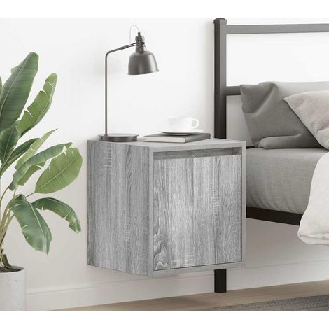 Mesillas de noche de pared 2 uds-Mesita de noche-Mesapara Dormitorio gris Sonoma 38x34x40 cm 563696