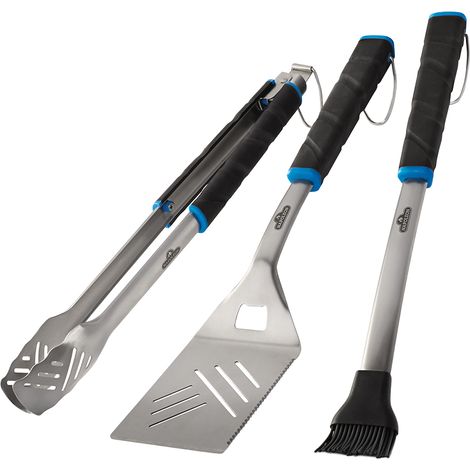 Ensemble de 3 ustensiles de barbecue - Pince / Spatule / Pinceau