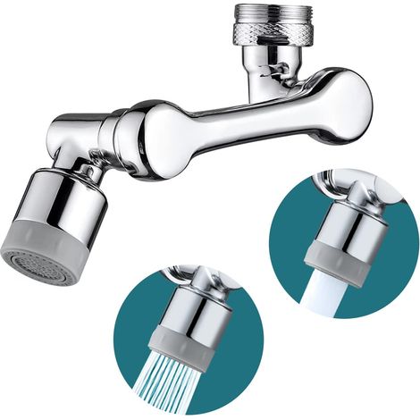(Argent) 1 pièce, aérateur pivotant à 360°, rallonge de robinet pivotante avec protection anti-éclaboussures, M20 M22 M24, aérateur de cuisine et salle de bain (1/5)