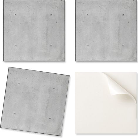 Paquete de baldosas de vinilo para pared, textura de hormig贸n visto, 9x30x30 cm (1/5)