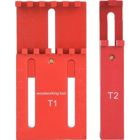 2-teiliger Tiefenmesslineal aus Aluminiumlegierung und Messing für Präzisionsholzbearbeitung T1+T2 (1/5)