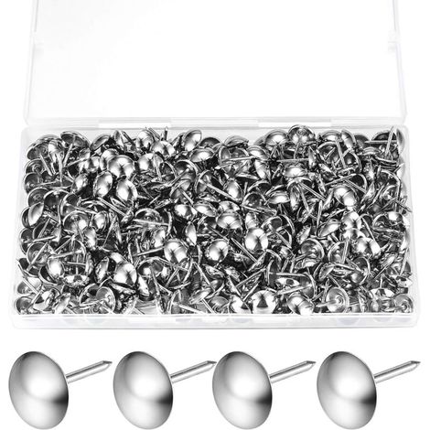 320 Clous de Tapissier, épingles de Tapisserie Ameublement, Punaises Décoratives de Meubles, épingles à Poussoirs Antiques, Dessin Chaises Tapis de Clous épingles Goujons Punaises - 11x17 MM/Argent-DO