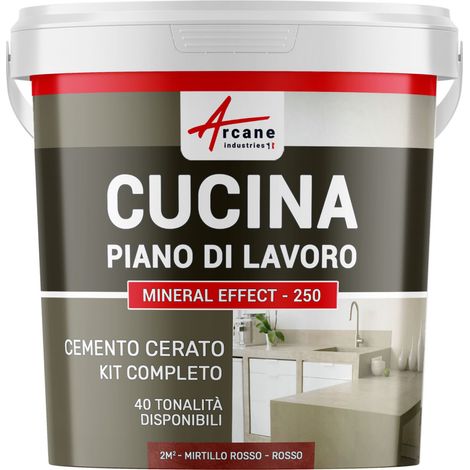 Microcemento cucina: per piano di lavoro e pavimento della cucina - 2 m² (in 2 strati) Mirtillo rosso - ARCANE INDUSTRIES (1/5)