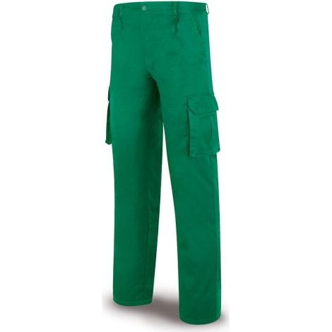 Pantalón MARCA PL TOPLINE 488PTTOPV verde poliester/algodón de 245g Multibolsillo T-46