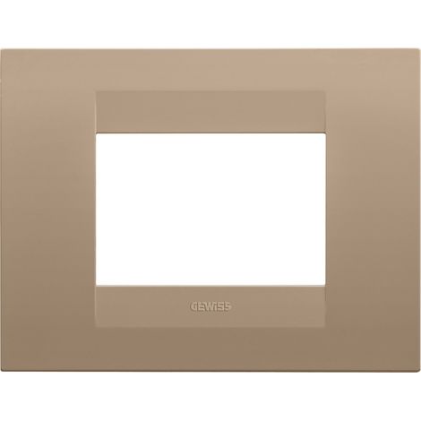 PLAQUE GEO RECTANGULAIRE 3P CUIVRE DOUX GEWISS GW16403VX (1/2)