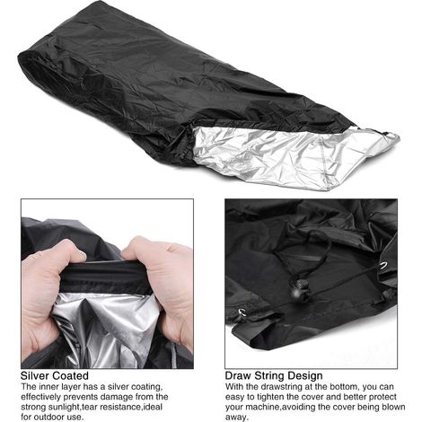 Protective cover for lawnmower with drawstring, waterproof, dustproof and UV-resistant, 188 x 99 x 64 cm (1/4)