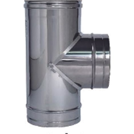 Raccordo a t 90° in acciaio inox aisi 304 monoparete spessore mm.0,5 - fmm ø mm.200