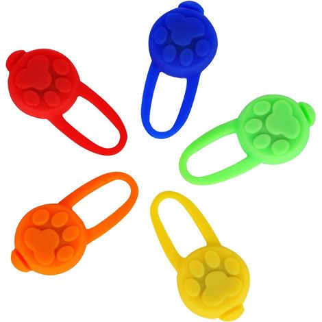 pezzi ciondolo con luce lampeggiante a LED, collare per cani a LED in silicone, collare per animali domestici, ciondoli per collari per cani e gatti, colore casuale (1/5)