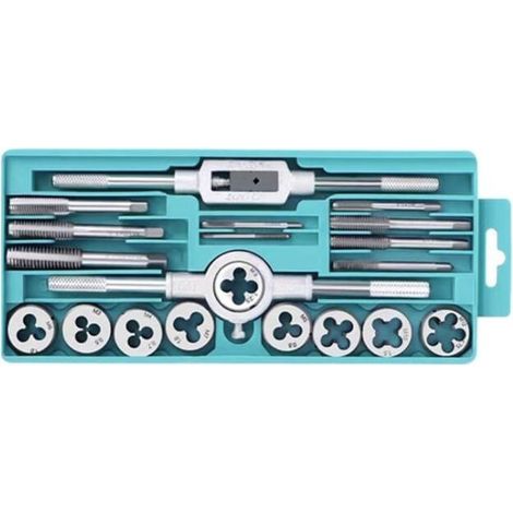 Tarauds et Filières, 20 Pcs M3-M12 Outils de Filetage, Coffret Tarauds et filières, Outil Pour Tarauder Métrique, Filetage Extracteurs de Vis en Acier, Clé Vis outils avec Étui de Rangement (1/3)