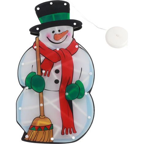 lumineuse LED en forme de bonhomme de neige avec ventouse (1/5)