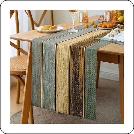 Table Runner - 33 x 183 cm - Linen Blend - Scratch-Resistant - For Dining Table Living Room Wedding Party - 1 Piece (1/5)