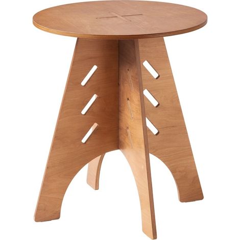 SoBuy HFBT01-K-BR Beistelltisch mit Zapfenverbindungen Kaffeetisch rund Couchtisch Telefontisch Nachtschrank Nachttisch Balkontisch Sofatisch Braun H48,5 x Ø32,5cm