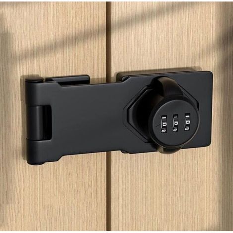 Serrure de porte codée en acier inoxydable avec vis pour casiers d'école ou de maison, hangars, placards, rails de fenêtre (1/5)