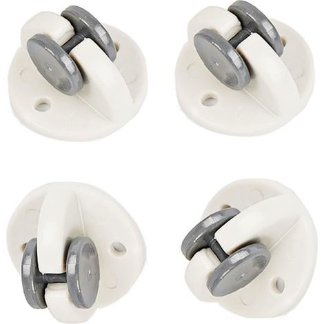 4 pièces Poulie de roulettes Auto-adhésives - roulettes en Plastique Petites Roues Mignonnes Accessoires de déplacement Mini roulettes à Billes (1/5)