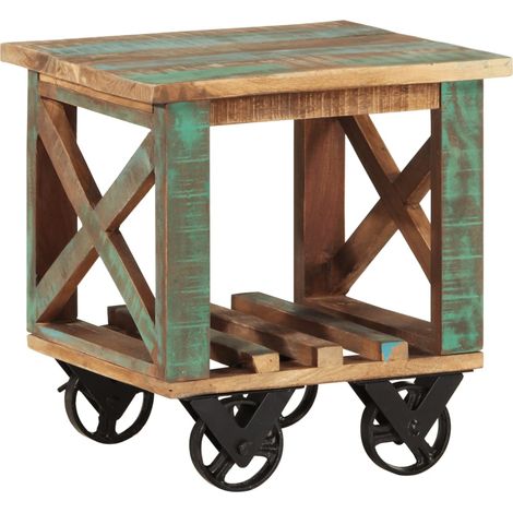 Table d'appoint avec roulettes-Table basse-Table Salon 40x40x42 cm Bois de récupération 672253 (1/5)