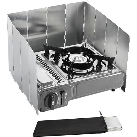 Foldable windscreen, 12 aluminum plates, portable camping stove windscreen, windscreen for camping, hiking, picnics and gas stoves (1/5)
