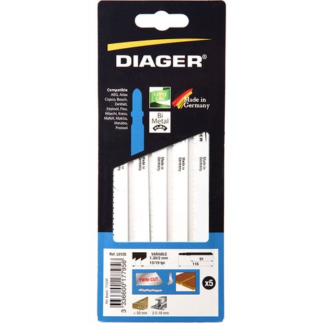 Pack de 5 lames scie sauteuse pour bois clouté - L012S (1/3)