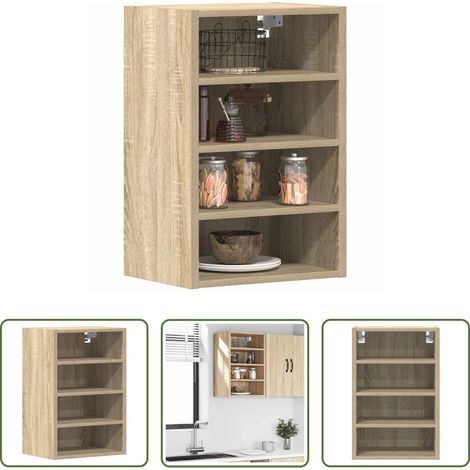vidaXL Wandmontage - Hängeschrank Riga Sonoma-Eiche 40x29,5x60 cm Holzwerkstoff (1/5)