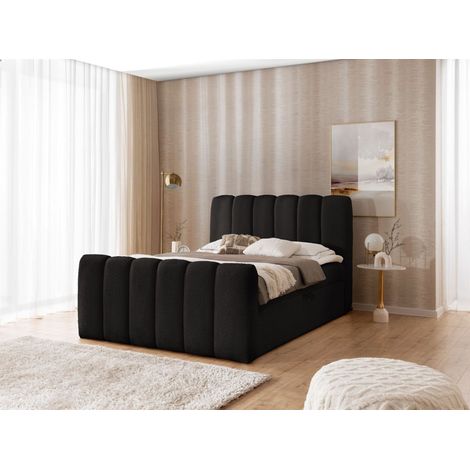 Boxspringbett Schlafzimmerbett DENIS 200x200cm Stoff Catch Me Schwarz (1/5)