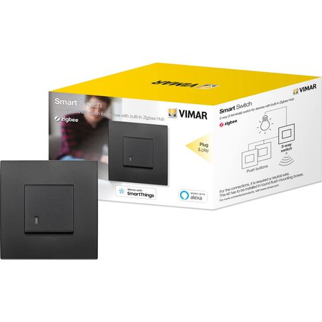 Vimar 0K19592.02 Arké smart interruttore a 2 vie Compatibile con Alexa, kit plug & play per dispositivo in Zigbee Hub, richiesto un neutro cablato (1/5)