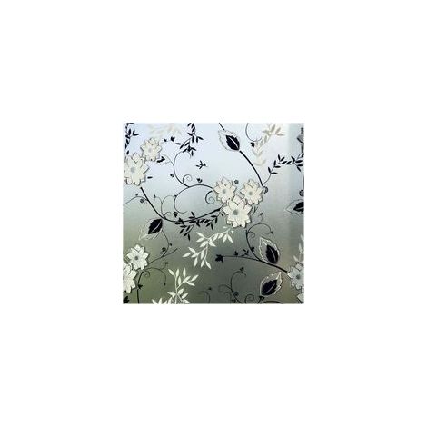 Lámina para ventanas con diseño floral, lámina electrostática para ventanas, 44,5 x 200 cm.