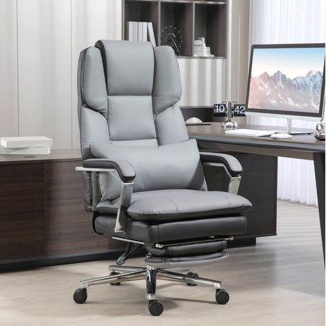Bürostuhl ergonomisch verstellbar 120 kg Grau OKMYHOME (1/5)