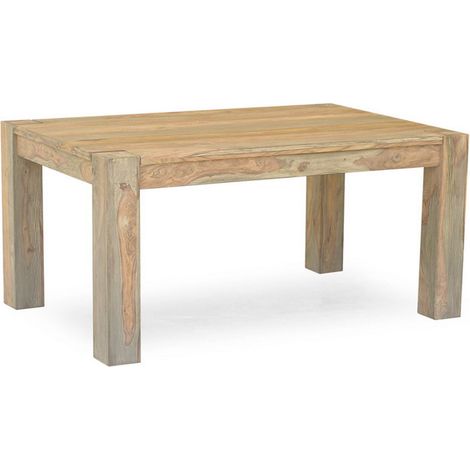 tavolo da pranzo in legno di Sheesham / palissandro 120x90x76 grigio scuro oliato NATURE GREY 502