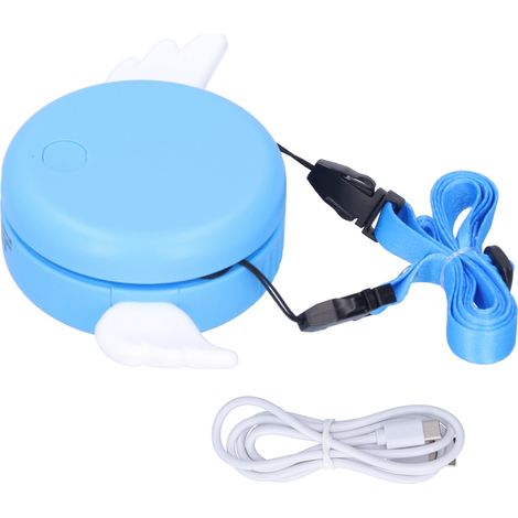 Ventilateur de cou rechargeable USB, sans pales, portable pour intérieur et extérieur, réglable, bleu (1/5)