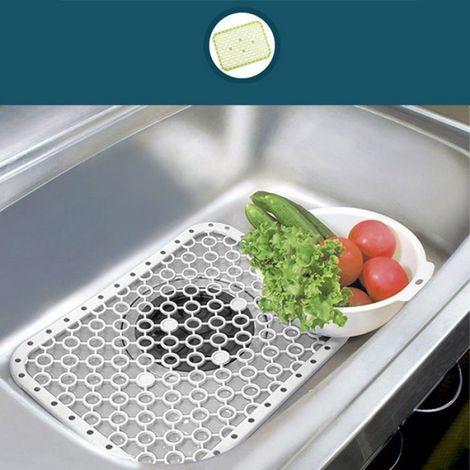Lot de 3 Tapis d'évier, Protection évier en PE, Fond antidérapant, Séchage rapide, Pour cuisine et réfrigérateur (1/5)