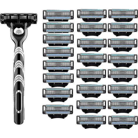 Lame de rasoir Gillette Mach 3, lot de 24 lames de rechange compatibles, rasage manuel précis, lames en acier inoxydable, pour homme, usage quotidien, remplacement facile, paquet économique, rasage ne