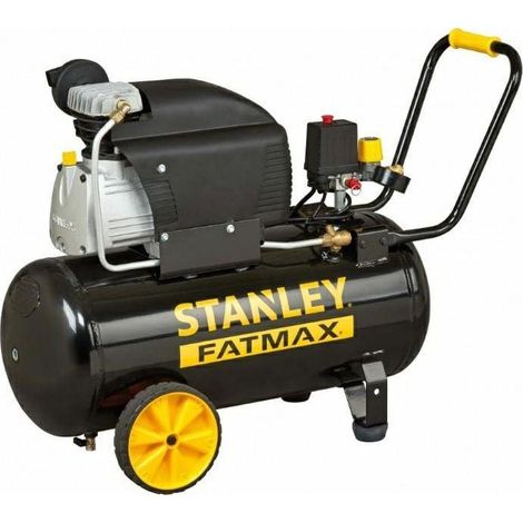 Compresor horizontal con aceite 50L Stanley Fatmax D251/10/50S, 2,5HP, presión 10 bar, alta eficiencia, ideal para talleres y uso intensivo, color negro
