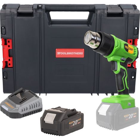 Procraft PH24bb Akku Heißluftpistole 20 V 50 - 550 °C + 1x Akku 4,0 Ah + Ladegerät + RHINO Toolcase (1/5)