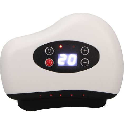 Palette de massage facial électronique Guasha avec chauffage et vibration, 12 niveaux, outil sculptant portable à écran LED pour soin du visage et du corps (1/5)