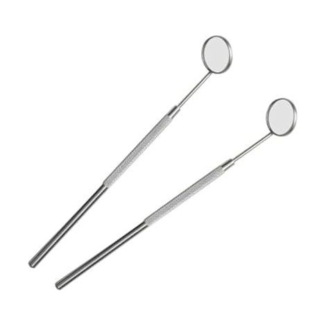 2 pièces Miroir pour Acier Inoxydable Professionnel Antidérapant et Étanche Inspection des du Visage Outil Femmes - (1/5)