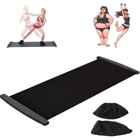 Tapis de glisse avec housses antidérapantes pour entraînement des jambes, fitness et athlétisme, guide minceur inclus (1/5)