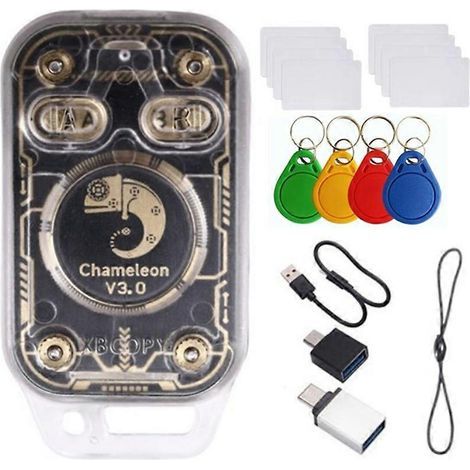 Chameleon V3.0 RFID Smart Chip Reader + 4x UID-Schlüsselanhänger + 4x UID-Karte + 4x CUID-Karte 125K 13.56M ID IC Tag Kopierer NFC Lesen Schreiben (1/2)