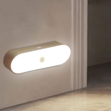 Lumière Intérieure à Détecteur de Mouvement Lampe Magnétique avec Détection Automatique Veilleuse Portable Intelligente pour Décor Maison Éclairage Escalier Chambre Cuisine Couloir (1/5)