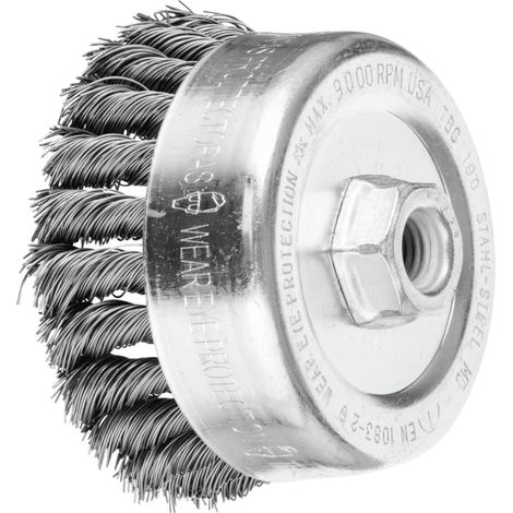 PFERD TOOLS Topfbürste gezopft TBG Ø 100mm M14 Stahl-Draht-Ø 0,50mm Winkelschleifer (1) (1/4)