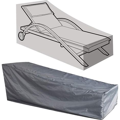 Housse de Chaise extérieur Couverture Housse de Protection Longue Respirante Imperméable 210D Tissu Oxford pour Chaise 200704068 cm, gris (1/5)